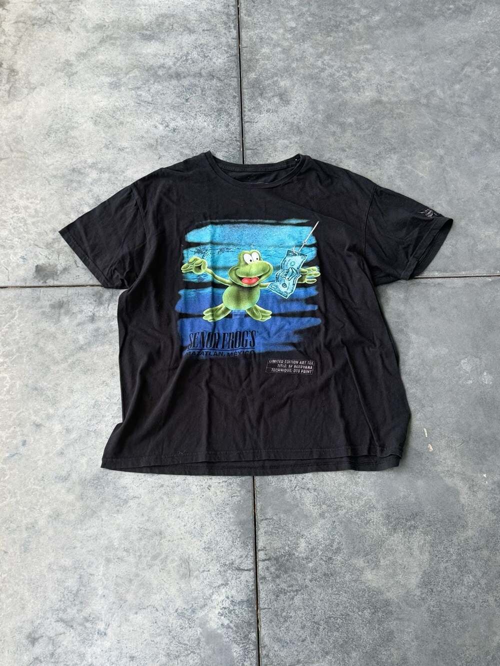 Señor Frogs SF Beervana Art Tee Black Graphic T-Shirt